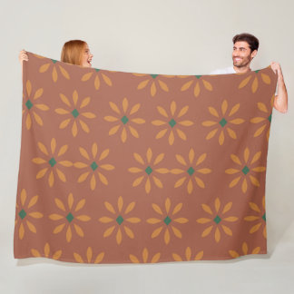 Couverture Polaire Fleece blanket with flower pattern 