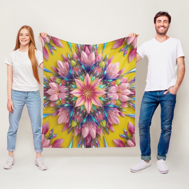 Couverture Polaire fleur (En situation)