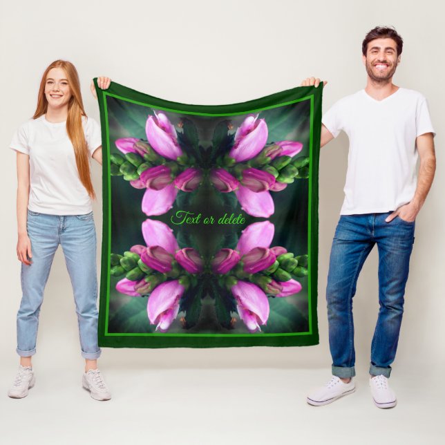 Couverture Polaire Fleur à tête rose Abstraite personnalisée (En situation)