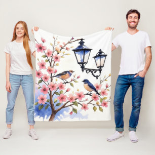 Couverture Polaire Fleur de cerise
