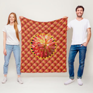 Couverture Polaire Fleur de dahlia rouge motif nature