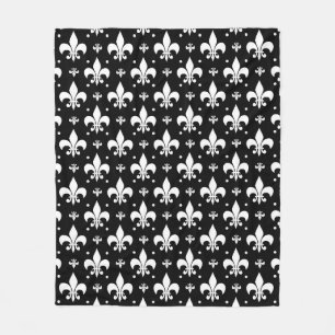 Couverture Polaire Fleur de lis noir design Motif
