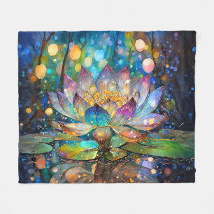 Couverture Polaire Fleur de lotus en fleurs illuminée