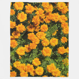 Couverture Polaire Fleur de Marigold en fleurs blanc