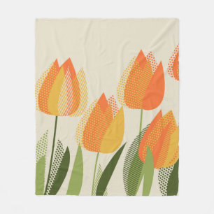 Couverture Polaire Fleur de tulipe jaune