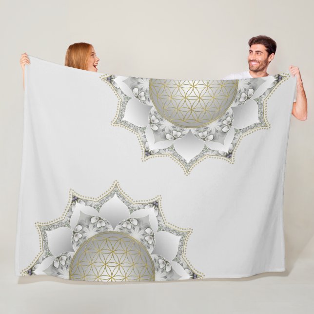 Couverture Polaire Fleur De Vie - Blossoms Mandala 1 (En situation)
