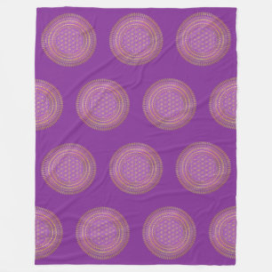 Couverture Polaire Fleur De Vie - Indigène Mandala 4