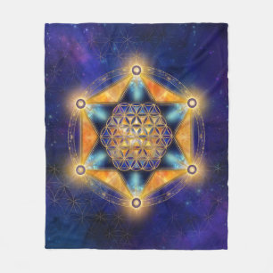 Couverture Polaire Fleur de vie Merkaba Star - Géométrie sacrée