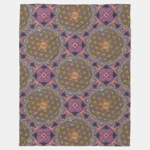 Couverture Polaire Fleur de vie - tricot sans couture motif V