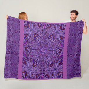 Couverture Polaire Fleur de voyage psychédélique violette