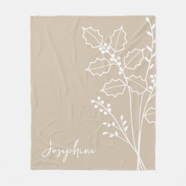 Couverture Polaire Fleur du mois de naissance, décembre Nom de callig