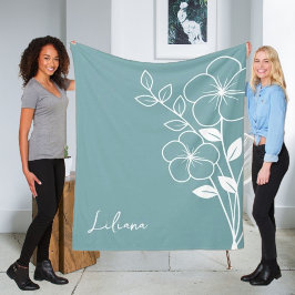 Couverture Polaire Fleur du mois de naissance, février Nom du script 