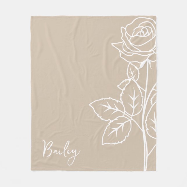 Couverture Polaire Fleur du mois de naissance, juin Nom de la calligr (Devant)