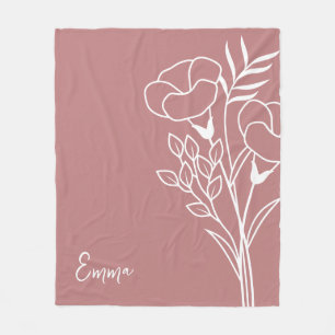 Couverture Polaire Fleur du mois de naissance, septembre Nom de calli