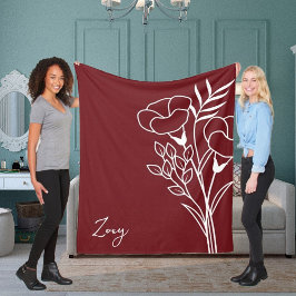 Couverture Polaire Fleur du mois de naissance, septembre Nom de calli