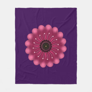 Couverture Polaire Fleur Fantastique Rose Luminescente   Fleur Floral