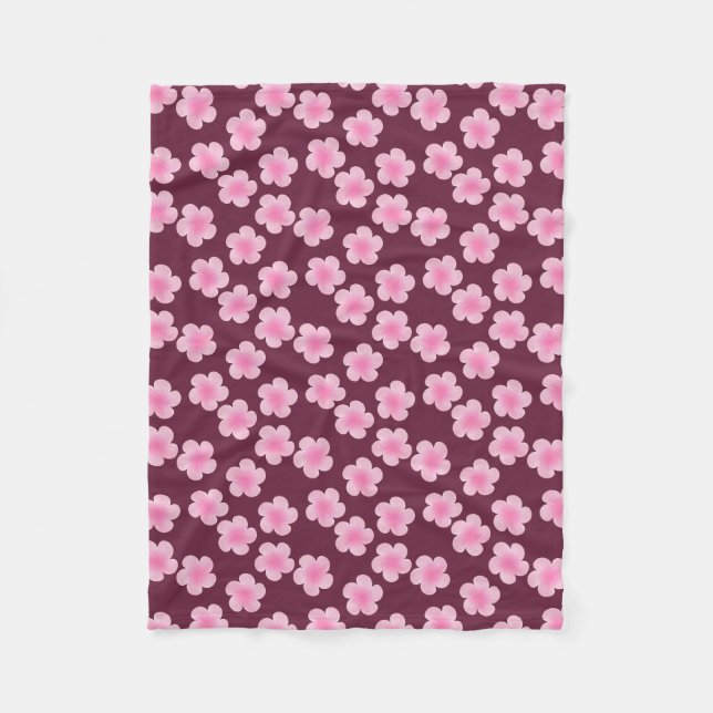 Couverture Polaire Fleur Frangipani rose Motif sans couture (Devant)