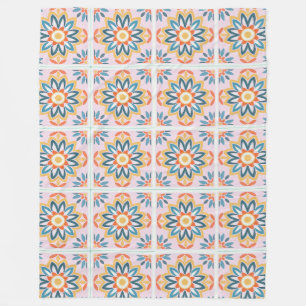 Couverture Polaire Fleur géométrique
