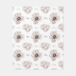 Couverture Polaire Fleur illustrée de pavot