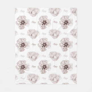 Couverture Polaire Fleur illustrée de pavot