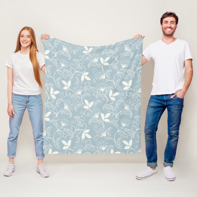 Couverture Polaire Fleur Motif Printemps Floral (En situation)