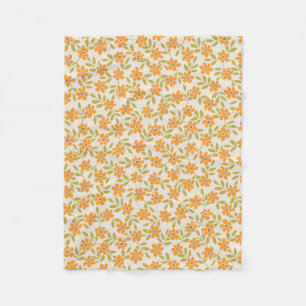 Couverture Polaire Fleur Orange Rétro 70s