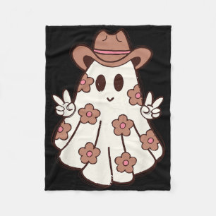 Couverture Polaire Fleur Retro Western Ghost Halloween Drôle Cowgirl