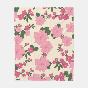 Couverture Polaire Fleur rose