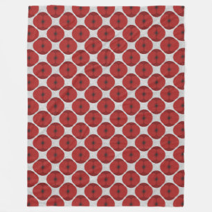 Couverture Polaire Fleur Rouge Texturée Florale Minimaliste Gras