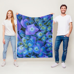 Couverture Polaire Fleur royale bleue personnalisée Profondeur de l'o