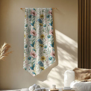 Couverture Polaire Fleur sauvage doux lancer dans les tons Boho Paste