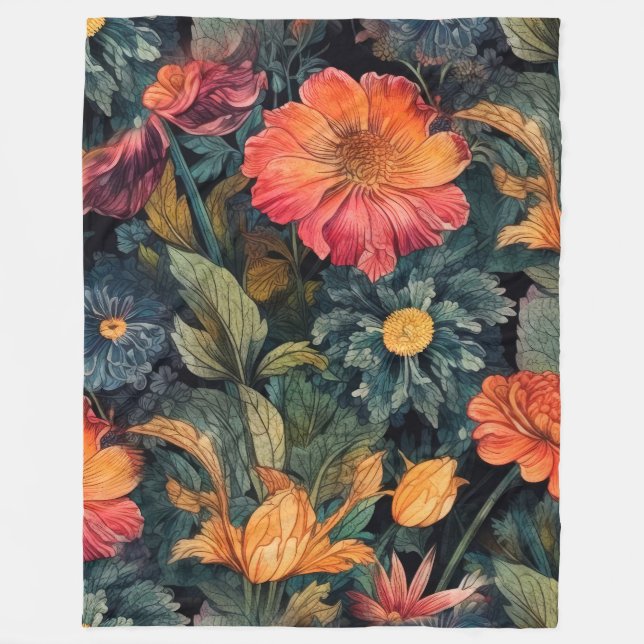 Couverture Polaire Fleurs art nature (Devant)