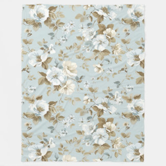 Couverture Polaire Fleurs blanches élégantes