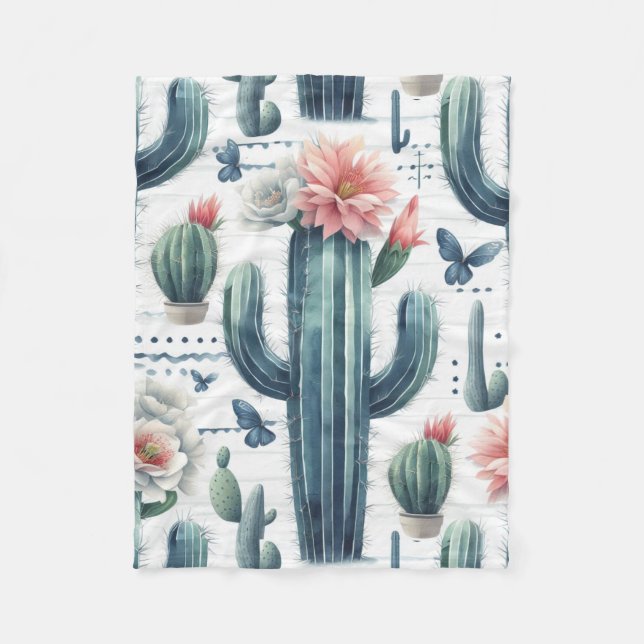 Couverture Polaire Fleurs de cactus (Devant)