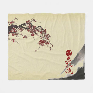 Couverture Polaire Fleurs de cerisier et montagne de Natori-ryu