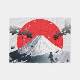 Couverture Polaire Fleurs de cerisiers Mont Fuji Japon