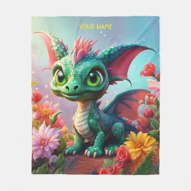 Couverture Polaire Fleurs de dragon Imaginaire mignonne bébé (Devant)