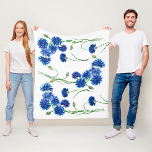 Couverture Polaire Fleurs de maïs mignonnes aquarelles