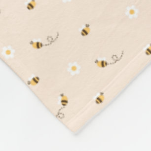 Couverture Polaire Fleurs de marmite et abeilles de miel