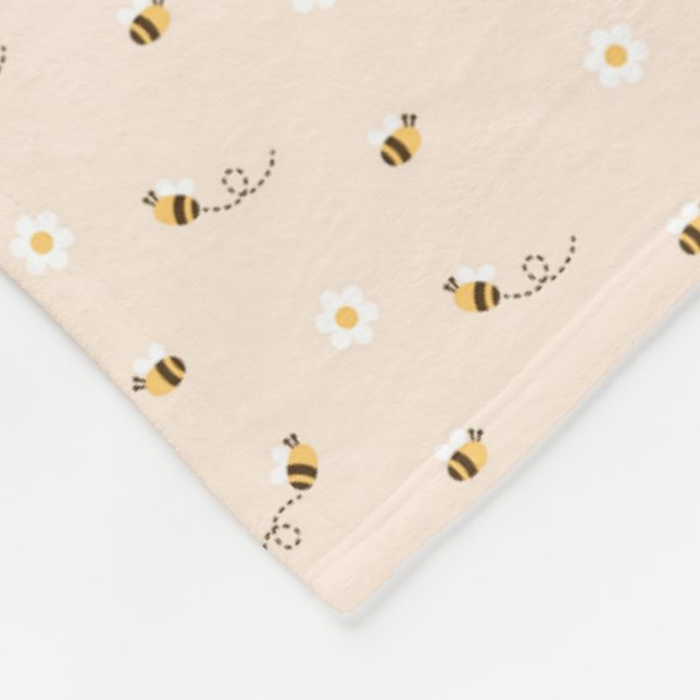 Couverture Polaire Fleurs de marmite et abeilles de miel (Coin)