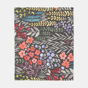Couverture Polaire Fleurs de Prairie : Floral Aquarelle Sans Couture