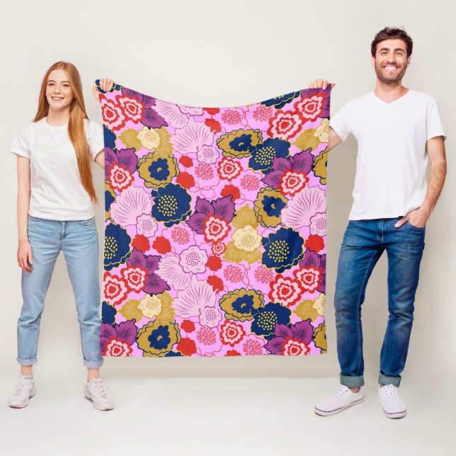 Couverture Polaire Fleurs de printemps (En situation)