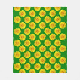 Couverture Polaire "Fleurs de soleil" Green Fleece design de couvertu