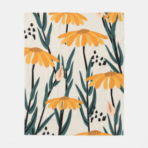 Couverture Polaire Fleurs de soleil jaunes