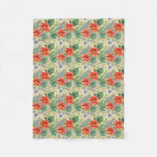 Couverture Polaire Fleurs d'eau vive