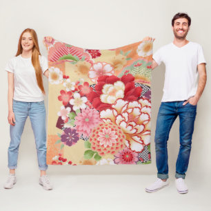 Couverture Polaire Fleurs, design japonais