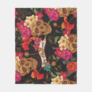 Couverture Polaire Fleurs du crâne Jour Arrière - plan mort