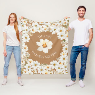 Couverture Polaire Fleurs florales de marguerite personnalisées sont 