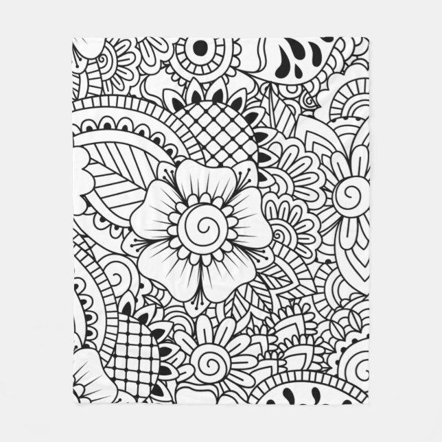 Couverture Polaire Fleurs inspirées (Devant)