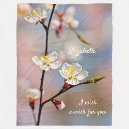 Couverture Polaire Fleurs japonaises d'abricot
